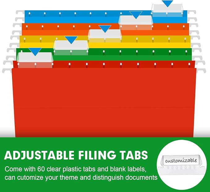 Extra Capacity Hanging File Folders, RAZCC 60 Pack Letter Size Reinforced - Image 6