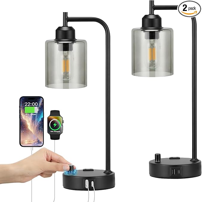 Industrial Desk Lamps for Office Set of 2 by Innqoo