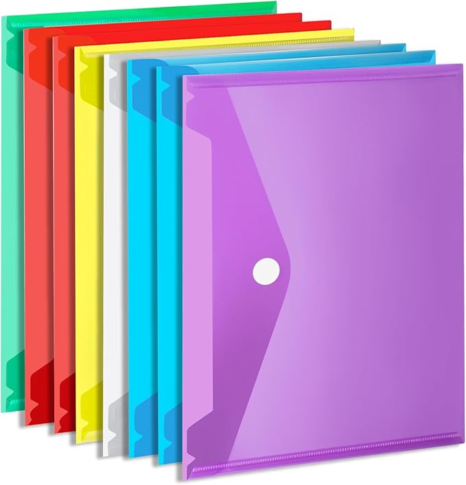 LEOBRO Plastic Envelopes, A4 File Folder, Document Holder, Poly Storage File by LEOBRO