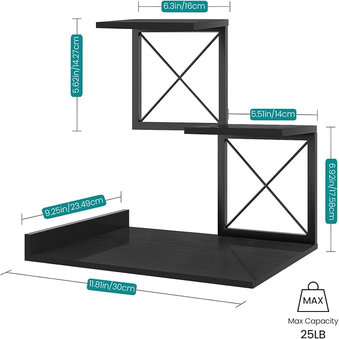 ELITEROO Wood Desktop Shelf, 3 Tier Desk Shelves Small Bookshelf Organizer - Image 3