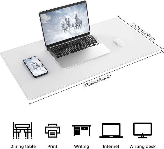 AFIING Cork Desk Mat 23.6 x 13.7, Dual-Sided Cork & PU Leather Desk Pad - Image 2