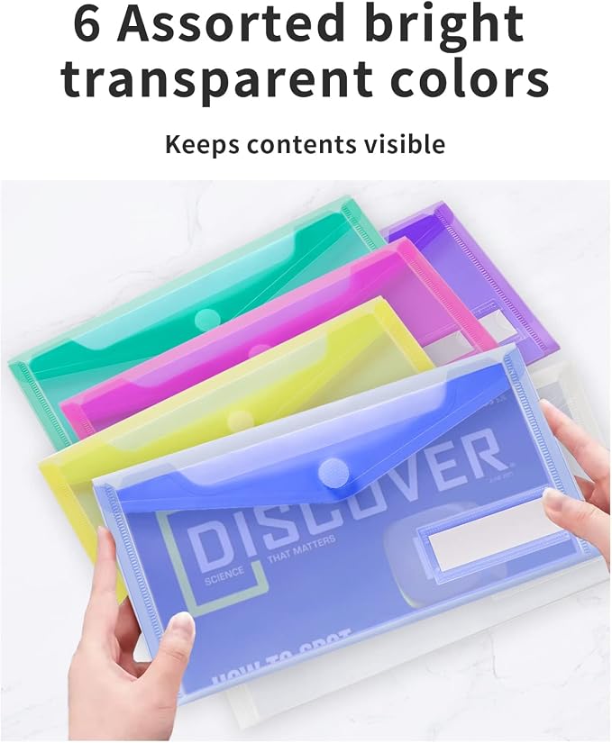 Sooez Small Plastic Envelopes, 12 Pack Plastic Pouch - Image 4