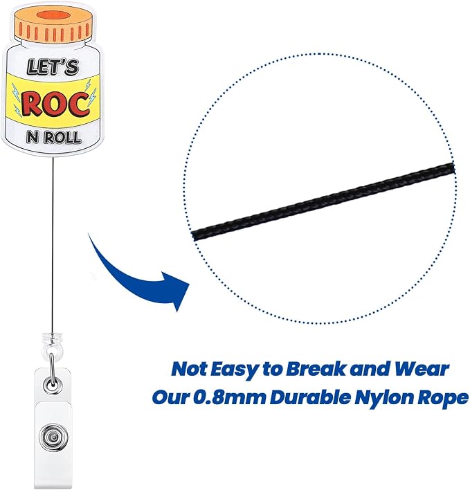 Let's ROC N ROLL Funny Nurse Badge Reel, Cute Medical Bottle Retractable ID - Image 5