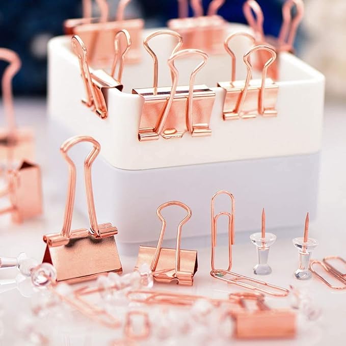Paper Clips and Binder Clips Set, Metal Assorted Sized Binders - Image 5