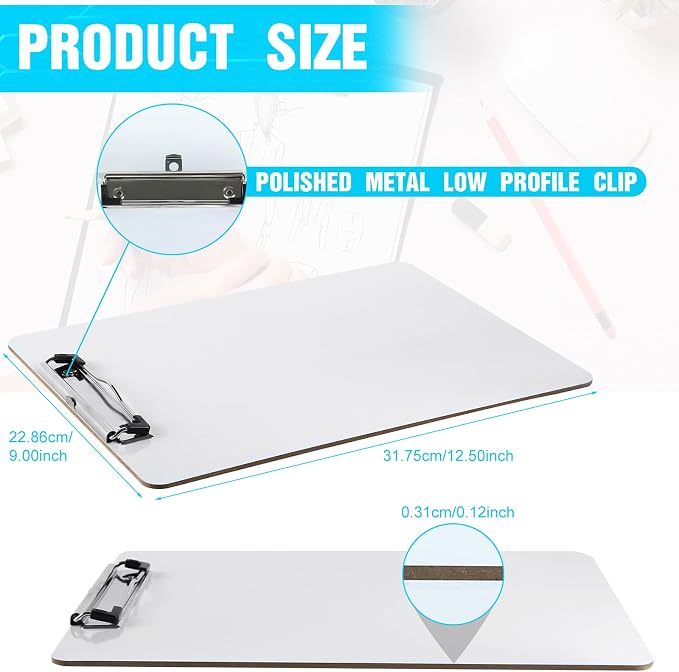 Dry Erase Clipboards, HERKKA 15 Pack Hardboard Office Whiteboard Clipboards Low - Image 2
