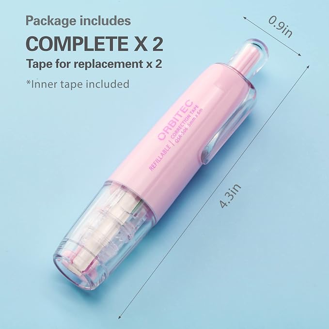 Refillable Retractable Quick Dry Correction Tape, Mini Small Japan Aesthetic - Image 7