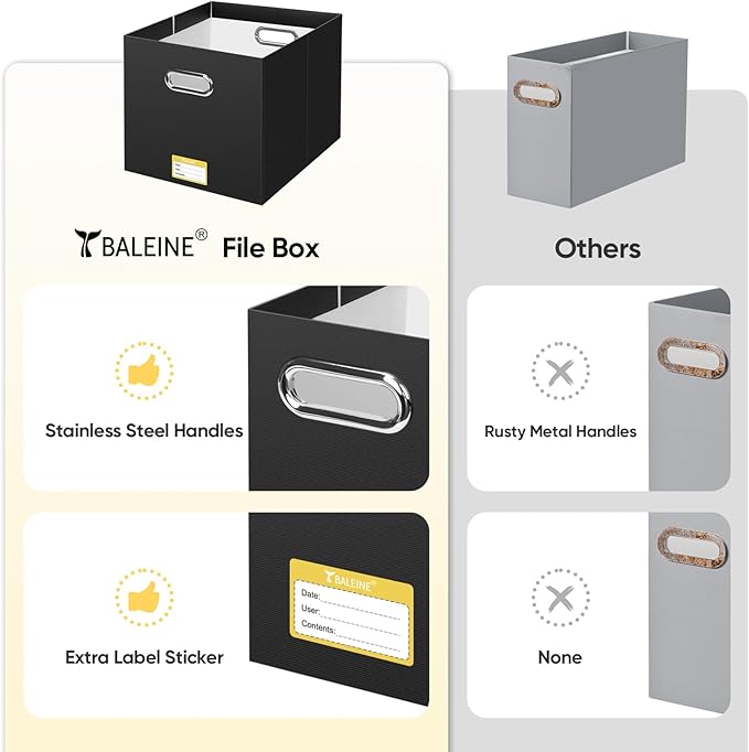 BALEINE File Organizer Box, Cardboard File Folder Organizer - Image 5