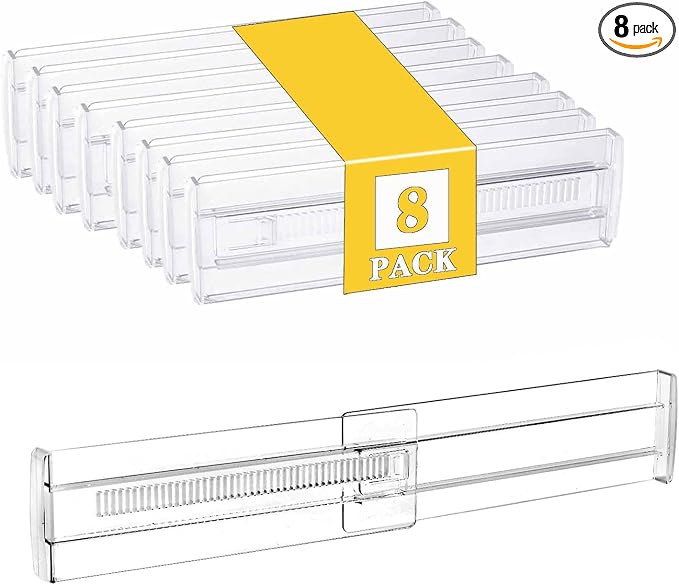 8 Pcs Drawer Dividers for Clothes, 3.15" High 11.34"-19.69" Adjustable by Unknown