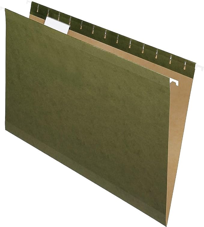 Pendaflex Reinforced Hanging Folders, Legal Size, Standard Green, 1/5 Cut - Image 2