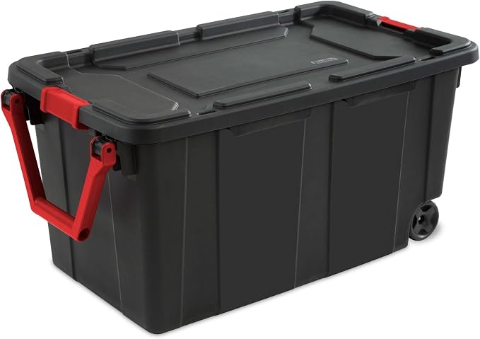 Sterilite 8-Pack Industrial Tote, Heavy-Duty Storage Bins w/Lids and Wheels - Image 8