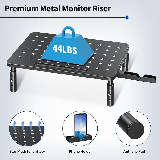 Zimilar 2 Pack Monitor Stand, 3 Height Adjustable Stand - Image 5