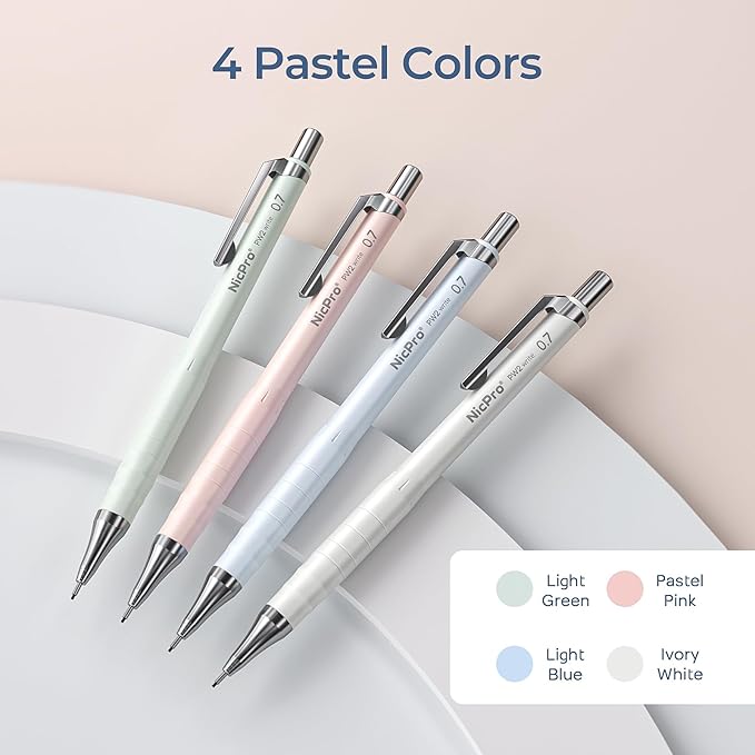 Nicpro Cute Mechanical Pencil Set, 4B Erasers, Rotary Retractable Eraser and - Image 3