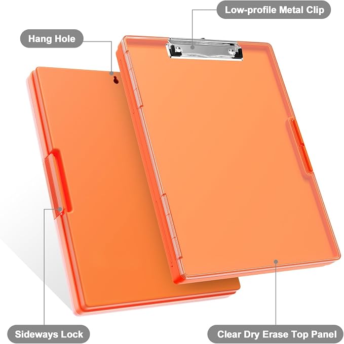 Piasoenc Clipboard with Storage, 8.5 x 11 Clip Boards with 2 Storage, Folio & - Image 8