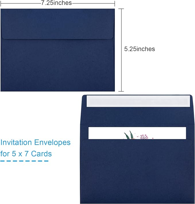 50 Packs 5x7 Envelopes A7 for Invitations, Printable Invitation Envelopes Self - Image 2