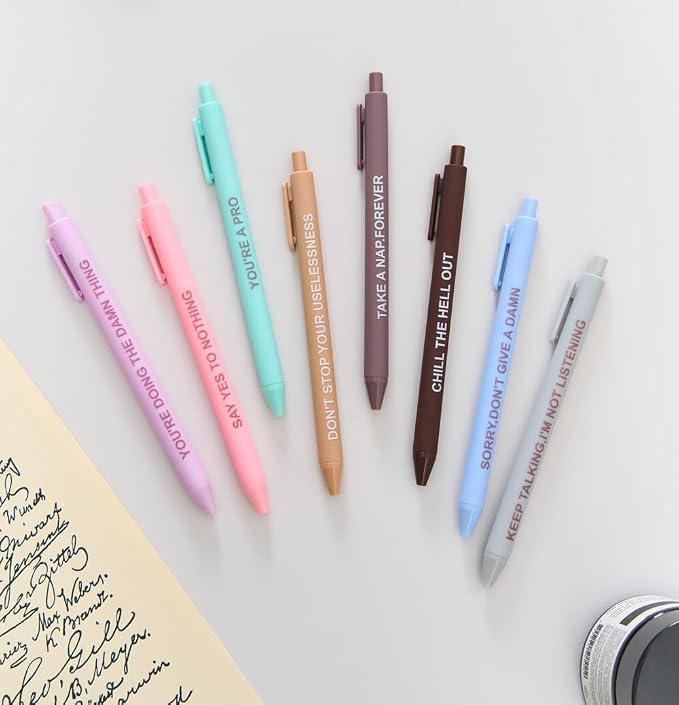 Cityhermit Funny Pens Set for Adults, Swear Word Daily Ballpoint Pen, Premium - Image 8