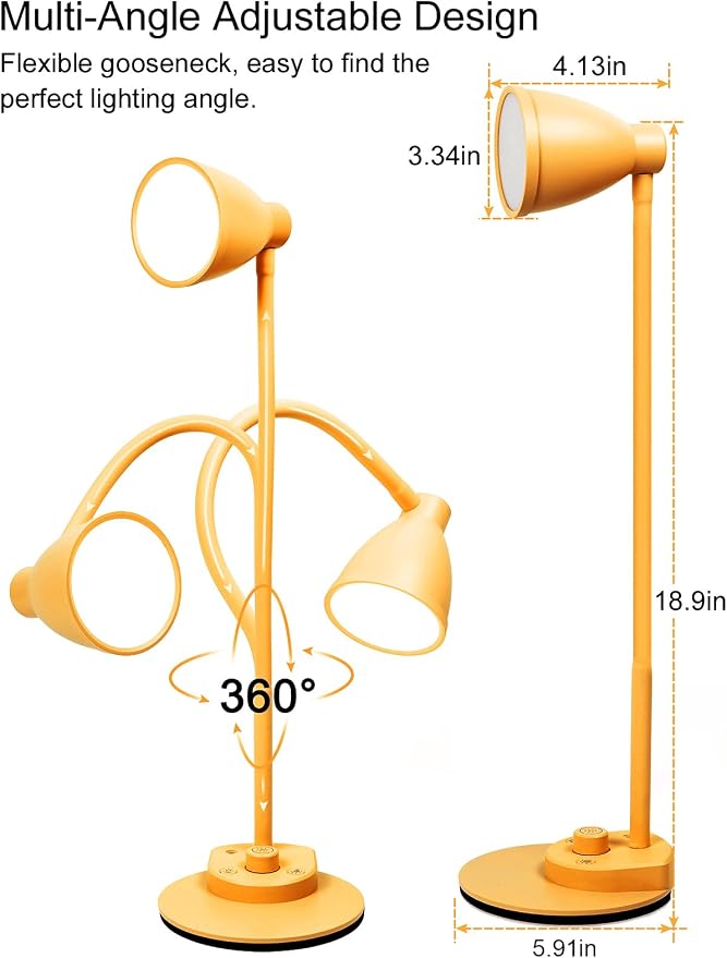 BOHON LED Desk Lamp with USB Charging Port 3 Color Modes Fully Dim, Auto - Image 8