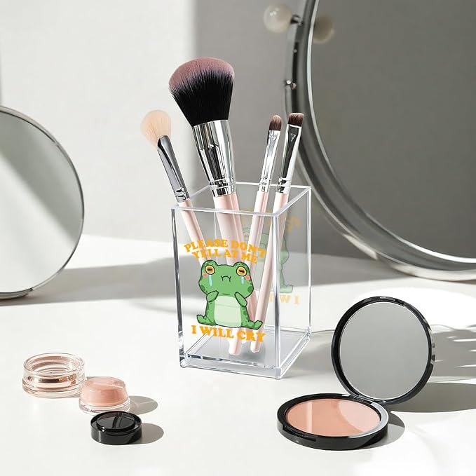 Please Don't Yell at Me I Will Cry Acrylic Cosmetic Pencil Pen Holder Cup - Image 3