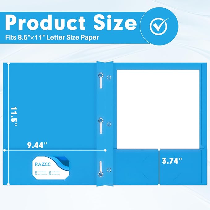 Two Pocket Folders, RAZCC 50 Pack Two Pocket Folders - Image 2