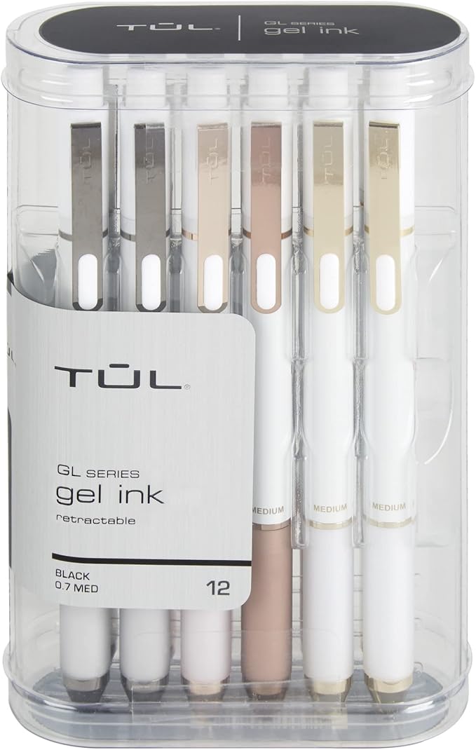 TUL® GL Series Retractable Gel Pens, Medium Point, 0.7 mm, Pearl White Barrel - Image 2