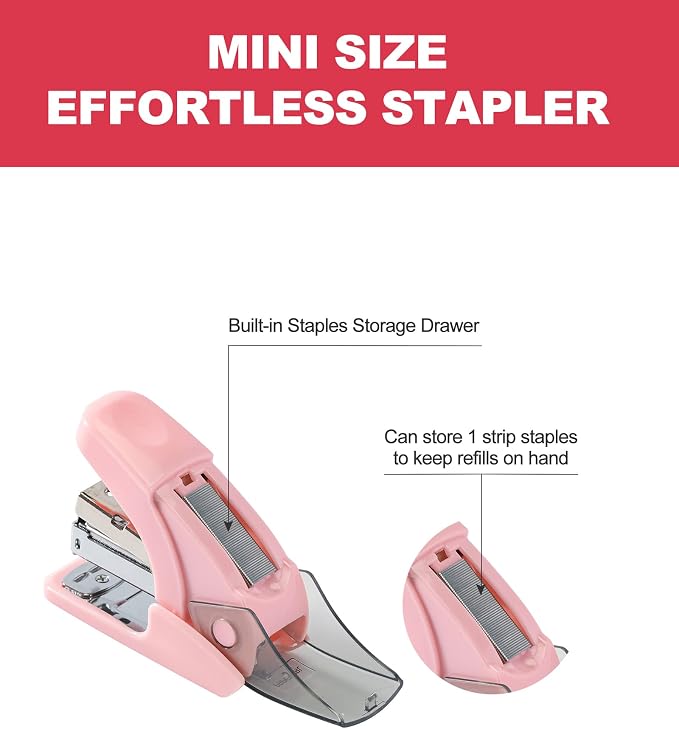 PAPERPAL Effortless Mini Stapler Set, 20 Sheet Capacity, 000 1/4-inch staples - Image 3