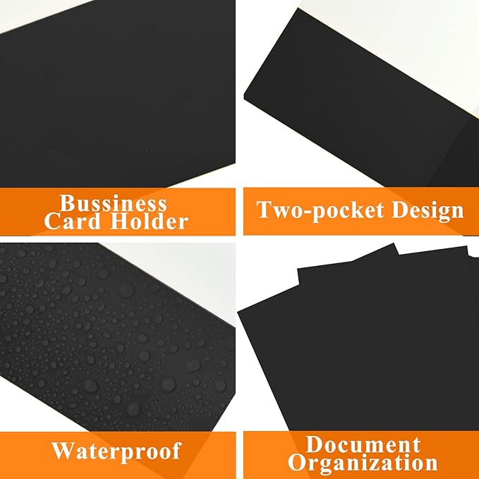pmybupo 25Pcs Black Two-Pocket Heavyweight File Folder, Letter Size, Paper File - Image 3