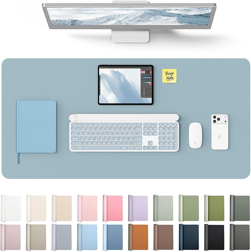 YSAGi Leather Desk Protector, Office Mat, Large Mouse Mat, Non-Slip PU Leather by YSAGi