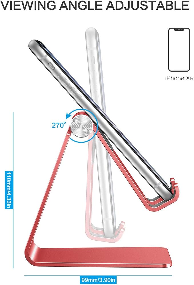 OMOTON Adjustable Cell Phone Stand, C2 Aluminum Desktop Phone Holder Dock - Image 3