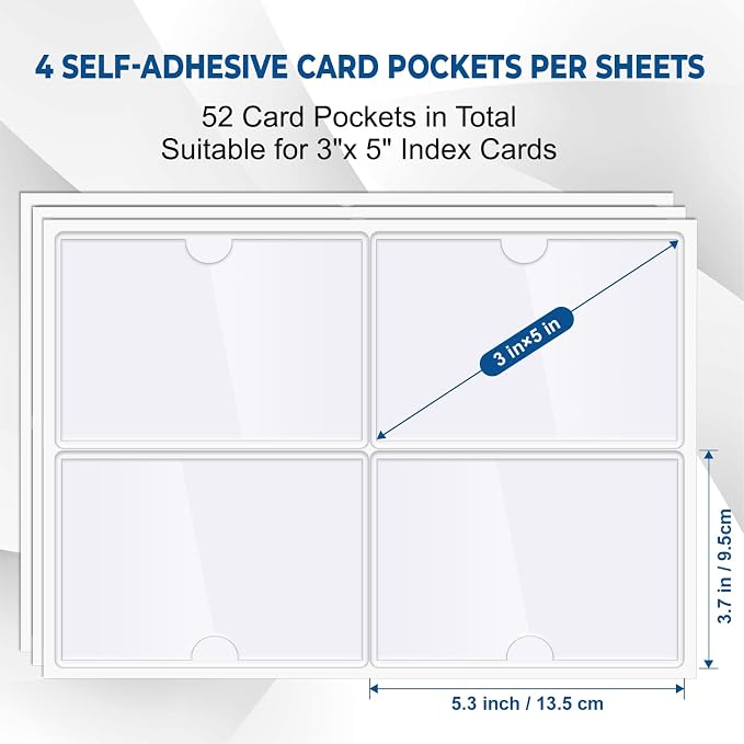 MaxGear 3" x 5" Index Card Holder, 52 Pack Label Holders - Image 2