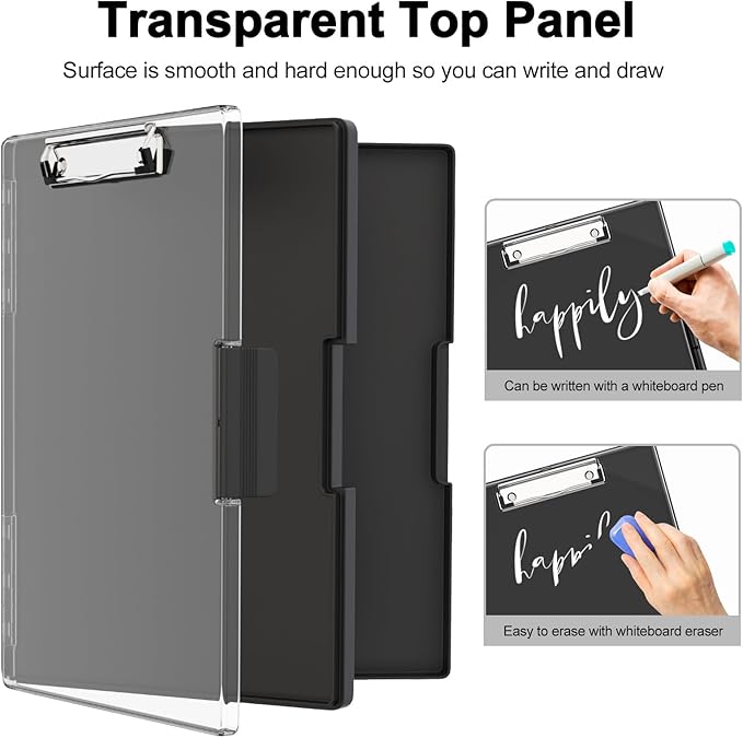 Piasoenc Clipboard with Storage, 8.5 x 11 ClipBoards with 2 Storage, Folio & - Image 4
