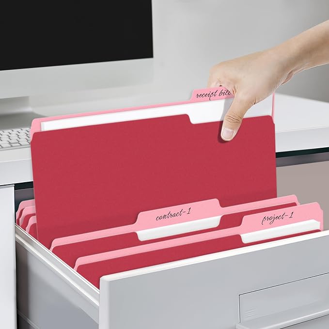 SUNEE File Folders, 120 Pack Manilla Folders 8.5 x 11, Colored File Folders - Image 6