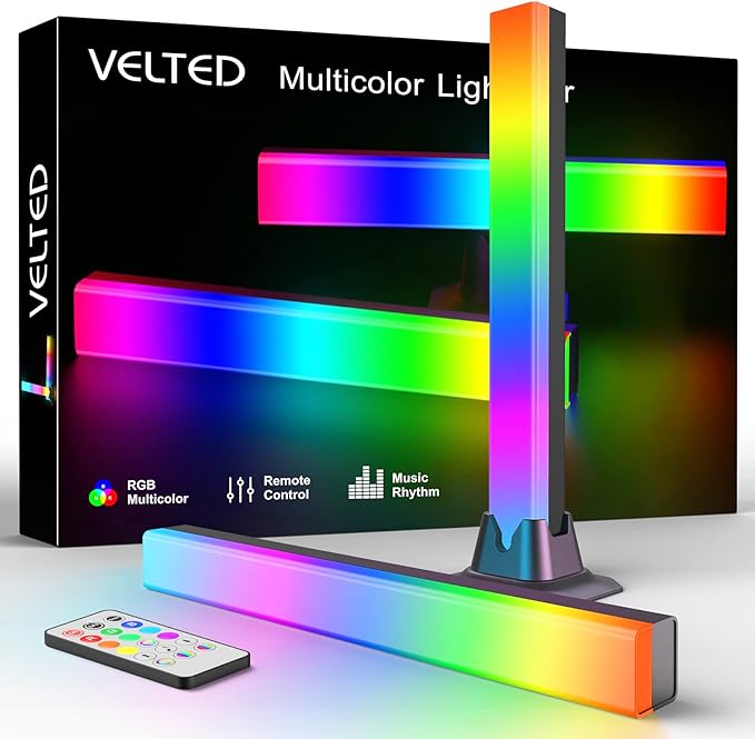 velted RGB Light Bar, Music Sync RGB IC LED Lights Bars, USB Powered Ambient by velted