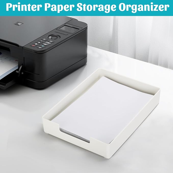 Letter-Size Tray Desk Letter Tray Paper Tray, Sturdy Heavy-Duty Plastic Printer - Image 3