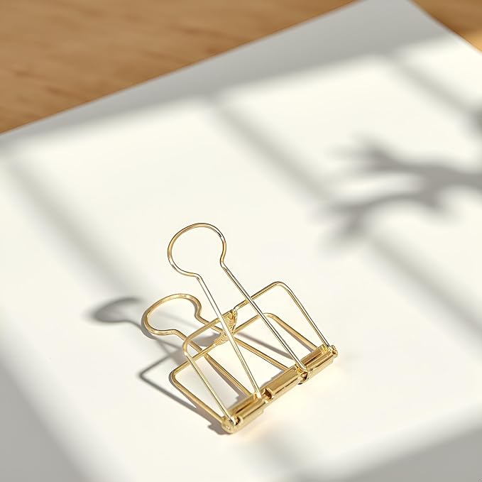 4Pcs Golden Hollow Out Long Tail Wire Binder Clips Paper Binder Clip Large 51mm - Image 3