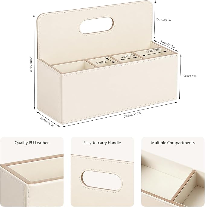Mail Organizer Countertop, Pencil Holder, Office Supplies File Bill Sorter | PU - Image 3