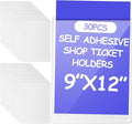 Outus 30 Pcs Self Adhesive Shop Ticket Holders Clear Plastic Sleeves Adhesive by Outus