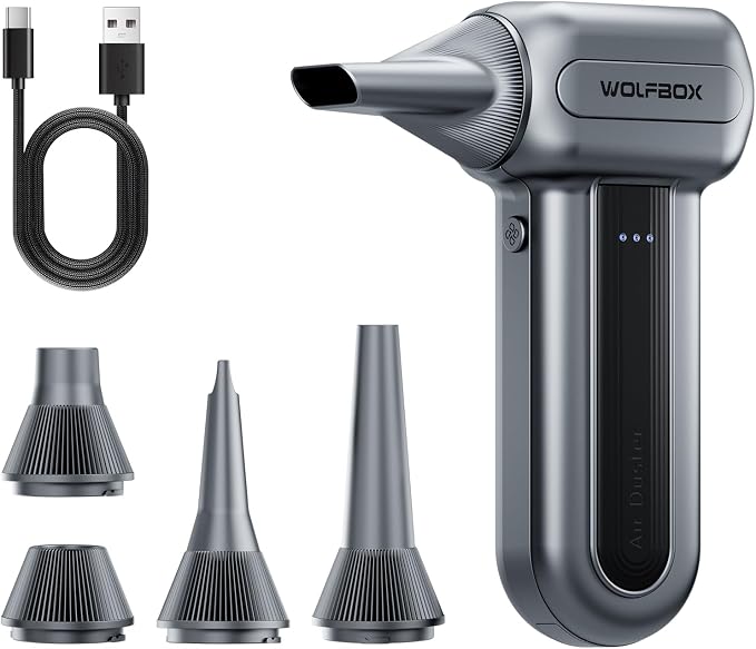 WOLFBOX MF60&MF70 Compressed Air Duster-110000RPM Super Power Electric Air by WOLFBOX