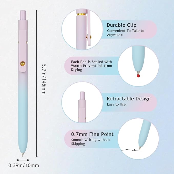Ddaowanx Gel Pens, 0.7mm Quick Dry Black Ink, Fine Point Smooth Writing Pen - Image 2