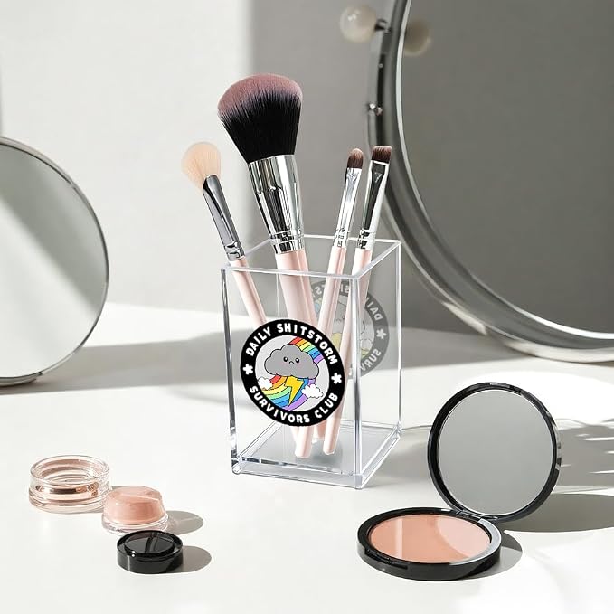 Daily Sh!tstorm Survivors Club Acrylic Cosmetic Pencil Pen Holder Cup, Funny - Image 3