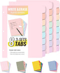 Sooez 8 Tabs Long-Lasting Plastic Write & Erase Large Tabs Dividers by Sooez