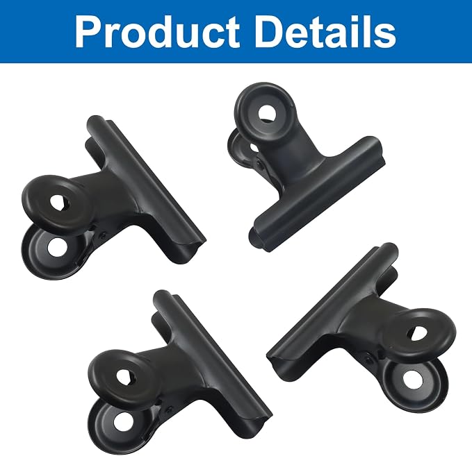 20 Pack Antique Black Bulldog Clips - 50mm Small Metal Paper Clips Clamps - Image 4