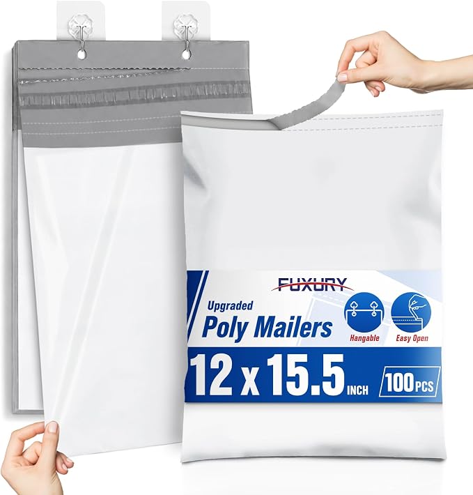 Fuxury Poly Mailers 12x15.5 100PC Shipping Bags by Fuxury