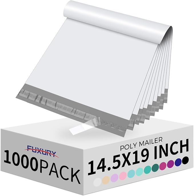 Fuxury Poly Mailers 14.5x19 Inch 1000 Pack, Bulk Shipping Bags by Fuxury
