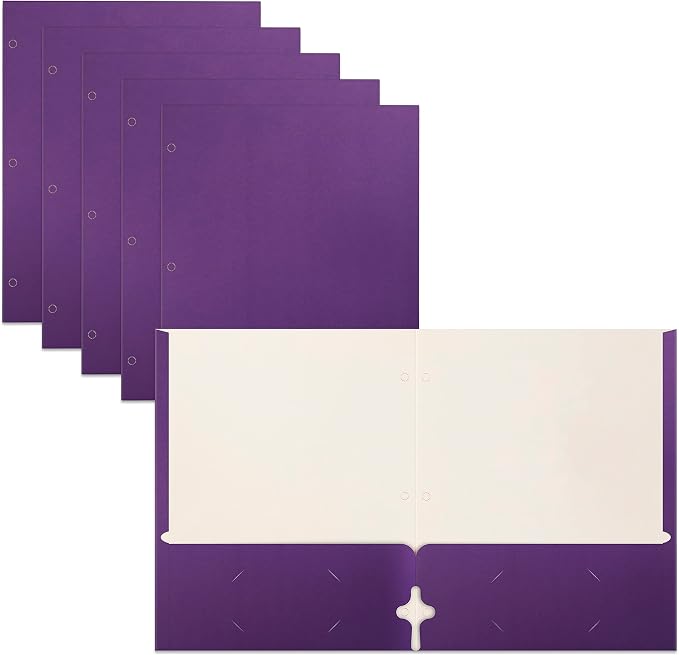 Better Office Products Two Pocket Portfolio Folders, Letter Size Paper Folders by BetterOfficeProducts