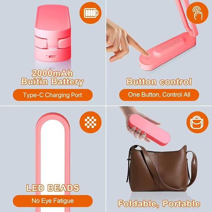 Giryuhd LED Desk Lamp for Office Home & Battery Operated Lamp Rechargeable Lamp - Image 6