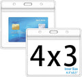 6Packs Extra Thick Horizontal ID Card Name Tag Badge Holder by Leader+Jin