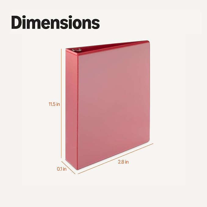 Amazon Basics 3 Ring Binder, 2 inch Round Rings, Holds 375 Sheets, Two Interior - Image 5
