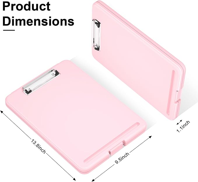 Hongri Clipboard with Storage, 8.5 x 11 Clip Board Foldable, Size 13.4 x 9.4 X - Image 2