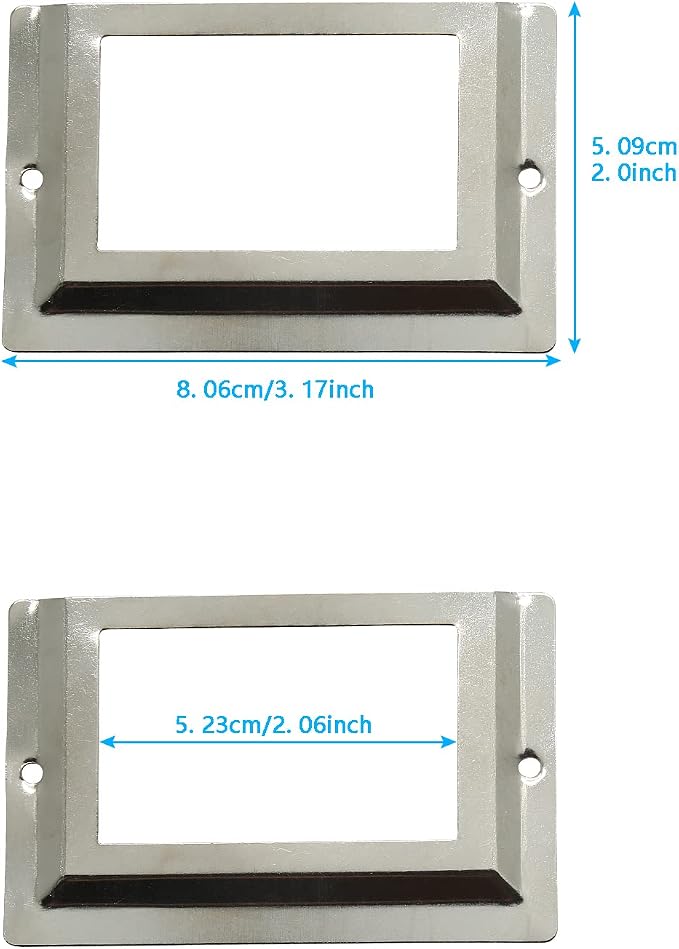 Piutouyar 24Pcs Tag Label Holder Antique Label Holder 80mm x 50mm Metal Name - Image 2