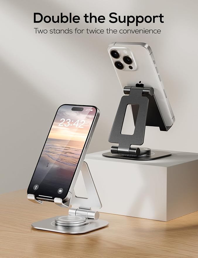 Nulaxy 2-Pack 360 Rotating Phone Stand, Fully Adjustable Foldable Phone Holder - Image 3