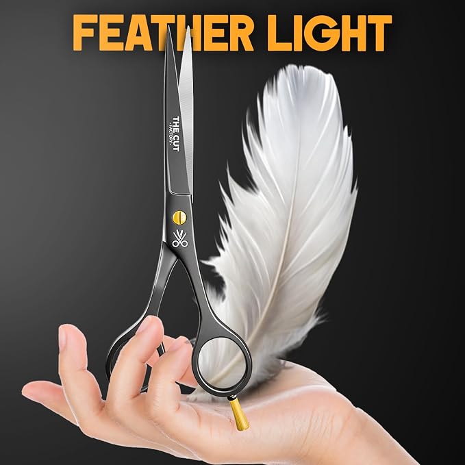 The Cut Factory® 6.5” Matte Black Luxury Hair Scissors – Ultra-Sharp High - Image 2